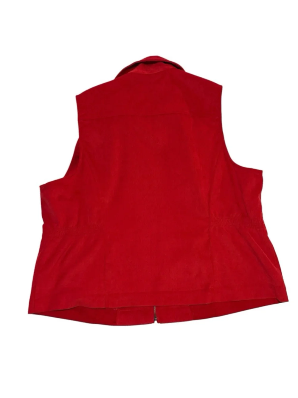 CJ Christopher Banks Corduroy Vest Womens 2X RED Lightweight High Neck Zipper